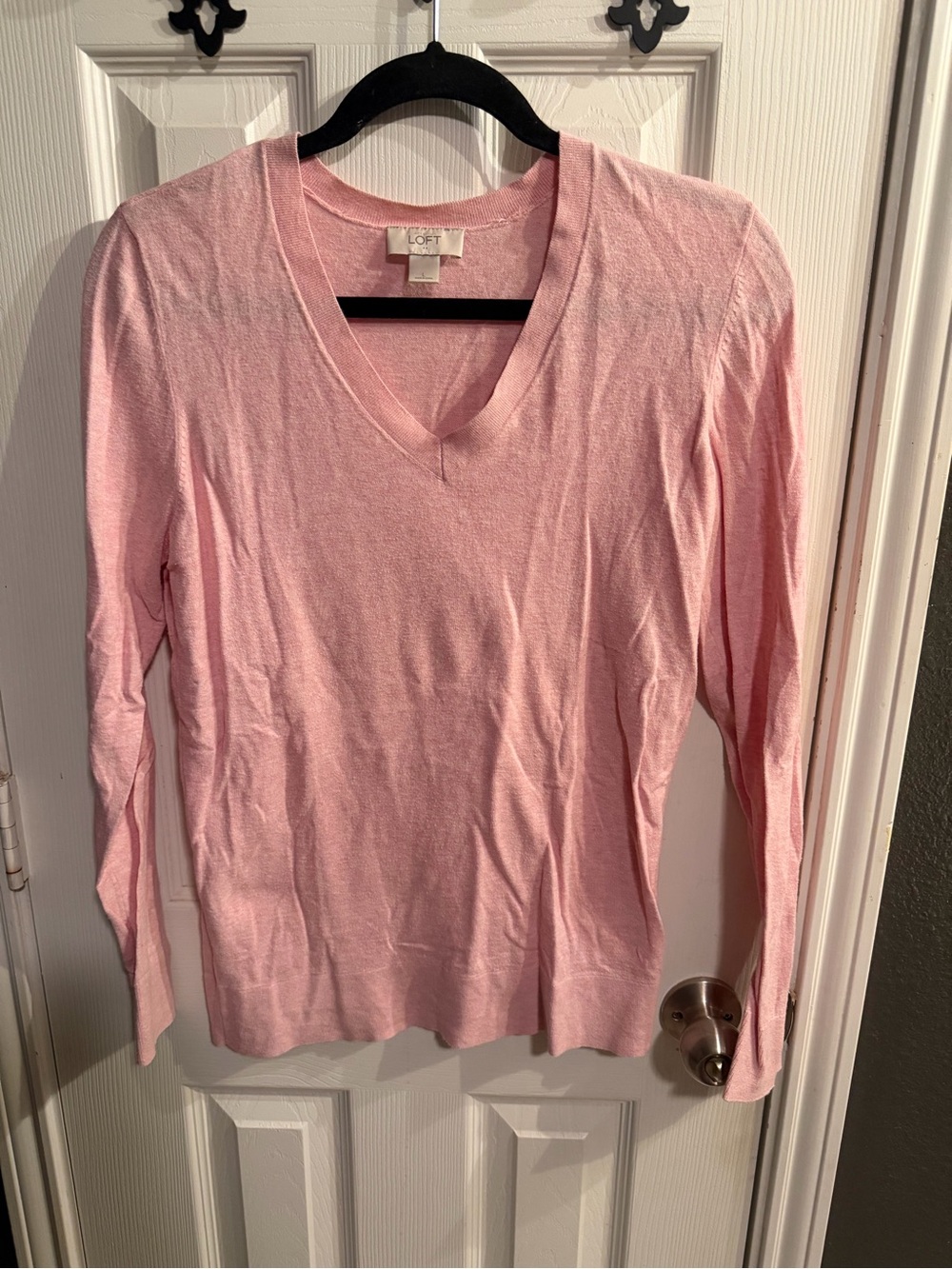LOFT Pale Pink V-Neck Lightweight Sweater